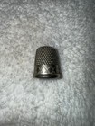 Vintage  Antique Simon Brothers Silver Tone Embossed Boarder Thimble Size 8