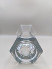 Clear Glass Hexagon Flower Vase 9  Star Pattern Bottom Heavy Base