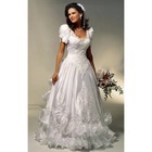 Early 90s Vintage Wedding Dresses Puffy Sleeve Ruffles Skirt Lace Applique