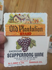 Vintage Old Plantation Scuppernong Wine Labels Danville Va Unused 1940