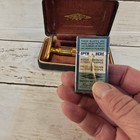 Vintage Gillette Aristocrat Gold Safety Razor Tto With Case And Blue Blades