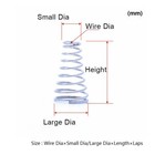 Wire Dia 0 4mm-2mm Conical Cone Compression Spring Pressure Spring Height 6-76mm