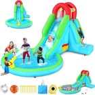 Kids Small Waterslide Backyard Fun Water Bouncy Castle With Pool climbing Wall    