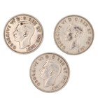 1942 - 1960 Canadian 50 Cents Silver Coin King George Vi  Elizabeth Ii Set Of 5