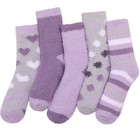 Fuzzy Socks For Women - 5 Pairs Winter Slipper Socks For Women  Cozy Purple