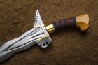 Custom Handmade Carbon Steel Moro Kris Philippines Sword With Leather Sheath