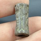 Genuine Rare Ancient Near Eastern Bronze Bead With Intaglio