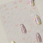Nail Art Stickers - Pink Ribbon Bow Tie Design  Self-adhesive Manicure Decals