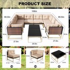 Outdoor Patio Sofa Rattan Wicker Sofa Set Sectional Couch Cushion Furniture