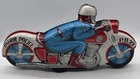 Vintage 1960s Haji Japan Large Tin Friction Police Patrol Motorcycle Toy Rare