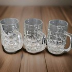 Lot 3 Vintage Italian Birra Peroni Glass Beer Mugs Barware Made In Italy  5l