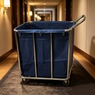 Linen Cart With Wheels Stainless Steel Rolling Laundry Cart With Wheels