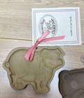 Lot 2 Brown Bag Cookie Art Pig Stoneware Cookie Molds Hill Design W Book Vintage
