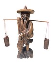 Rare Antique Wooden Hand Carved Asian Chinese 10      8    Fishermen Set