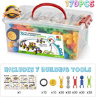 170 Pcs Building Blocks Stem Toy Set For Kids Ages 3-9 With Storage