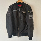 Norton Ma-1 Flight Bomber Jacket Black Embroidered Patch Japan Style Size L