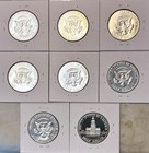 1964 -1976 Silver Proof Sms Kennedy Half Dollar Set