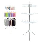 3-tier Foldable Laundry Hanger Tripod Stand Rack Rotation Clothes Drying Rack