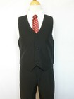 New Infant Boy Black Formal Party Tuxedo Wedding Vest Suit   A Red Tie