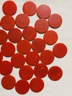 46 Vintage Bakelite Catalin Poker Chips Slightly Marbled Crimson Cherry Red