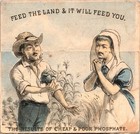 Old 1880 Calendar Folding Antique Trade Card Farmer Crop Buffalo Phosphate Rare