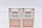 Lot Of 2 Kiss Salon Acrylic French Ksa15 Short Nails - 28 Nails
