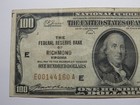  100 1929 New York City National Currency Note Federal Reserve Bank Note Bill Vf