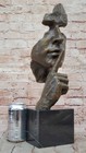 S dali Solid Bronze Sculpture  Abstract Art Deco Marble Base Figurine Hot Cast
