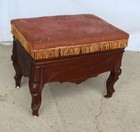 Antique Victorian Walnut Foot Stool     Hinged Top