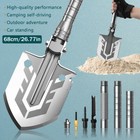Tactical Trekking Poles Folding Shovel Walking Cane Camping Survival Kit