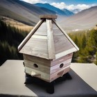 Cedar Bird House Large Hexagon Wooden Gazebo Birdhouse Wren New Handmade In Usa