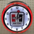 19  Hurst Shifters Sign Red Double Neon Clock