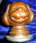     rare Vintage Heavy Brass Dog Head From Hood Ornament Radiator Cap Collection    
