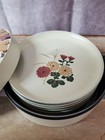 Vintage Otagiri Japan Laquer Ware Coaster Set 6 Piece Floral