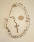 Vintage Sterling Silver   Crystal Rosary  31 Gs 