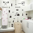 Housewife Laundry Room Wall Decal - Removable Pvc Wall Sticker For Black