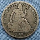 1847 P Seated Liberty Half Dollar - Scratches  50c 