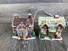 Gingerbread Lighted Christmas Houses Ceramic 4    X 3 5    X 4 5    Set Of 2