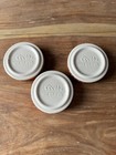 3 Vintage Porcelain Coors Beer Ashtray Red White Gold Wheat Golden Colorado Nice