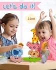 Montessori Wooden Animal Blocks For Toddlers 1-4   Educational Stacking Toy