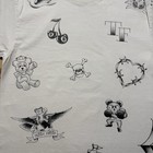 Teddy Fresh Aop Old School Style Ship Rose Bear Tattoo Flash Shirt Size Small