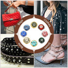 6mm Leather Rivets  70 Sets Rhinestone Rivet Studs Double Cap Spikes Rivet Fo   
