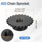 2pcs  25 Chain Roller Sprocket 12 7mm Bore 1 4  Pitch 24 Tooth Keyway 5 X 2 3mm