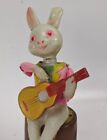  Vintage 1950 s Celluloid Wind Up Banjo Playing Bunny Rabbit  Occupied Japan