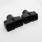Black Exhaust Tips 3  Inlet Square Out Angle Cut Dual Wall Staggered Ss304