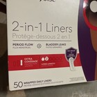 One By Poise Liners Pads Long Length 2-in-1 Pantyliner Extra Coverage 50 Count