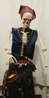 5 Foot Animated Led Pirate Skeleton Sitting On A Barrel Halloween Decoration