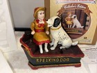 Monogram Cast Iron Coin Bank Vintage Mechanical Reproduction Girl   Dog