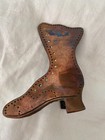 Wow Cool Antique Victorian Copper Mantle Piece Ornament Ladies Boot