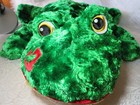 Large 28  Dan Dee Collector s Choice Green Frog Plush Love Kiss Lips On Cheek